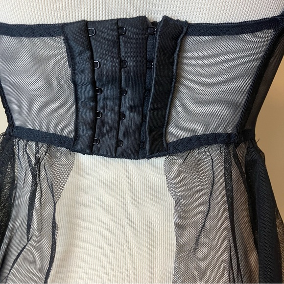 Victoria’s Secret Babydoll Top Teddy Nightie Black Lace Push-Up Lingerie 32D - Picture 5 of 8